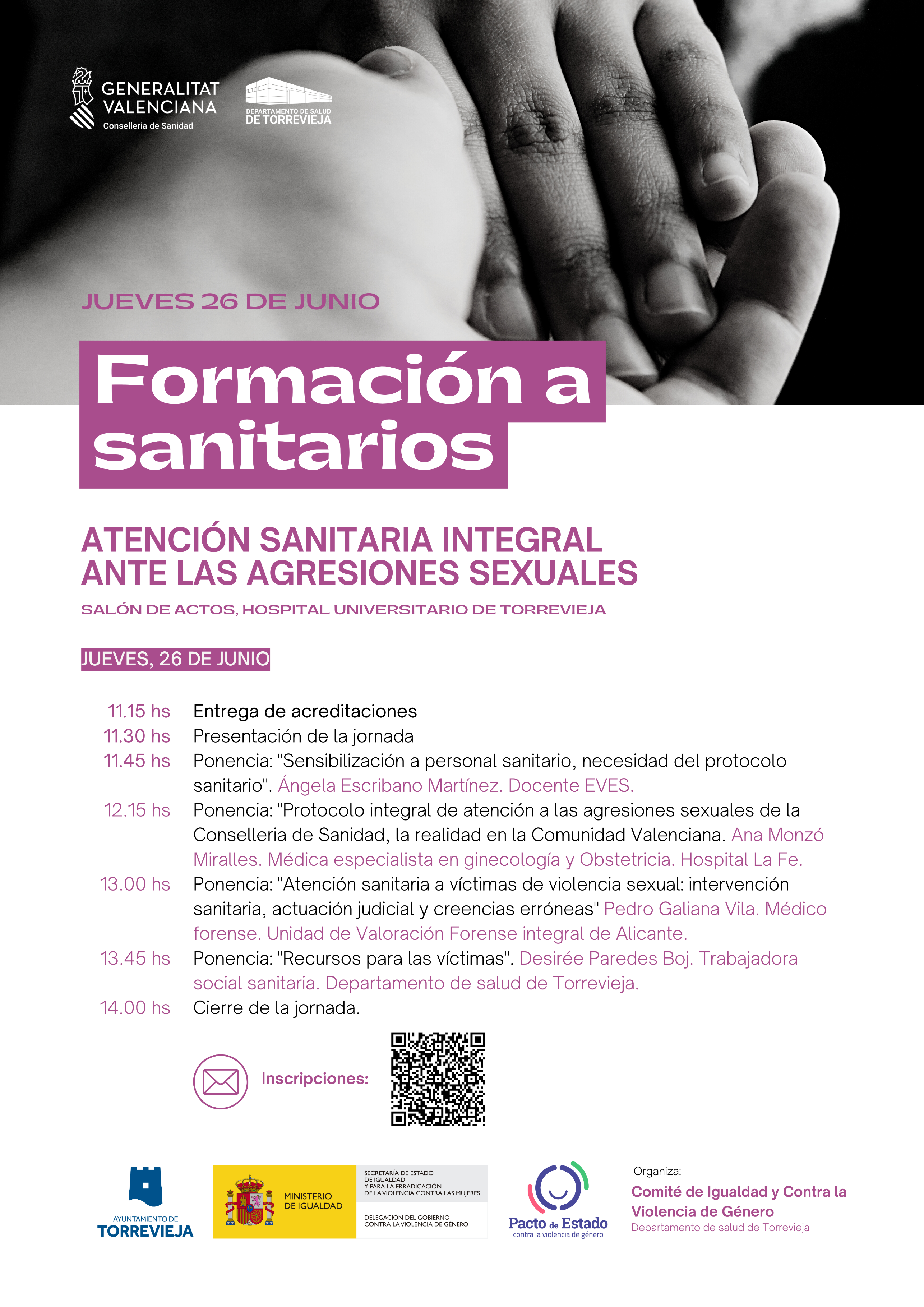 CARTEL JORNADA HOSPITAL FORMACIÓN A SANITARIOS