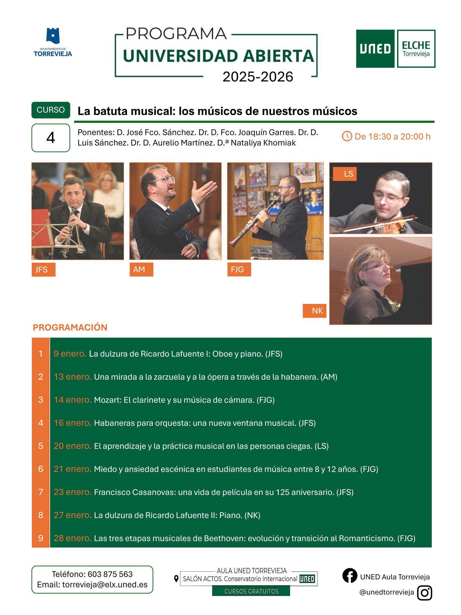 CARTEL CURSO UNED 2026 MÚSICOS